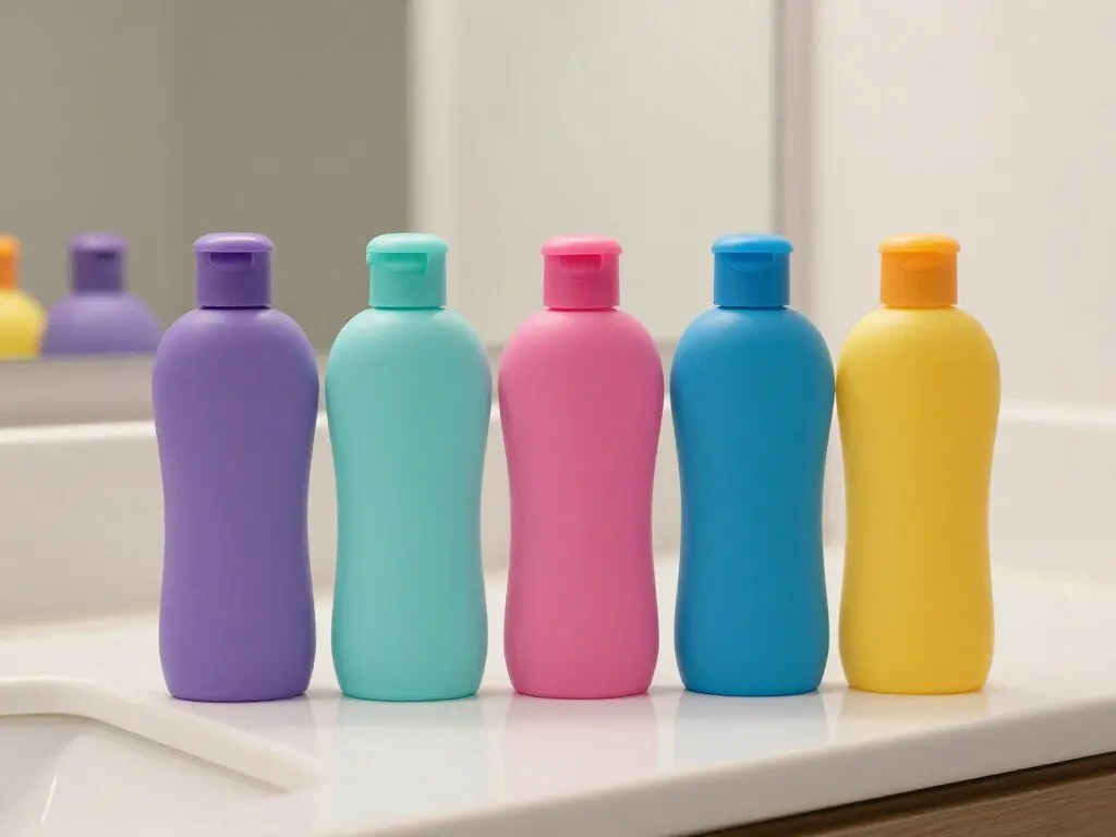 Set of silicone travel bottles for toiletries