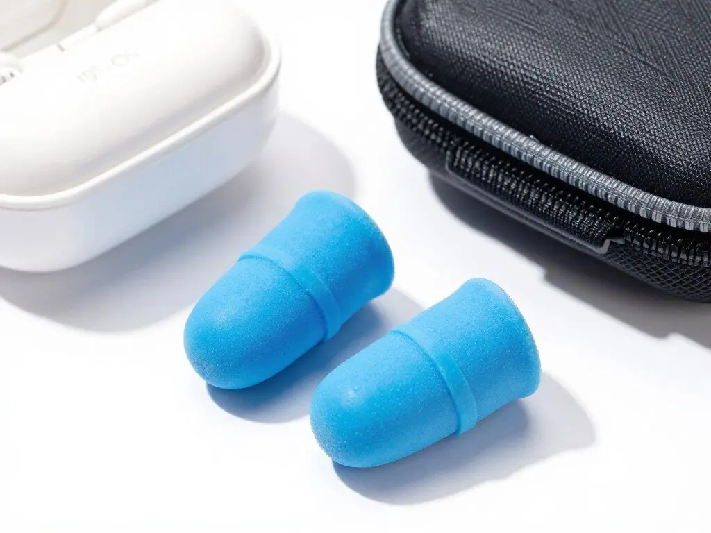 Travel earplugs with carrying case