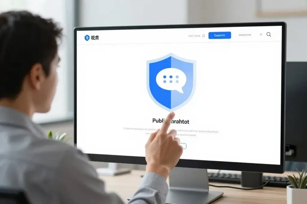 User choosing a secure official platform instead of a public chatbot