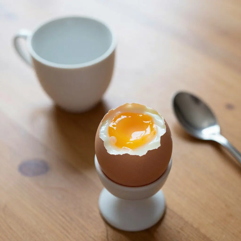 egg topper opening the shell of a soft-boiled egg