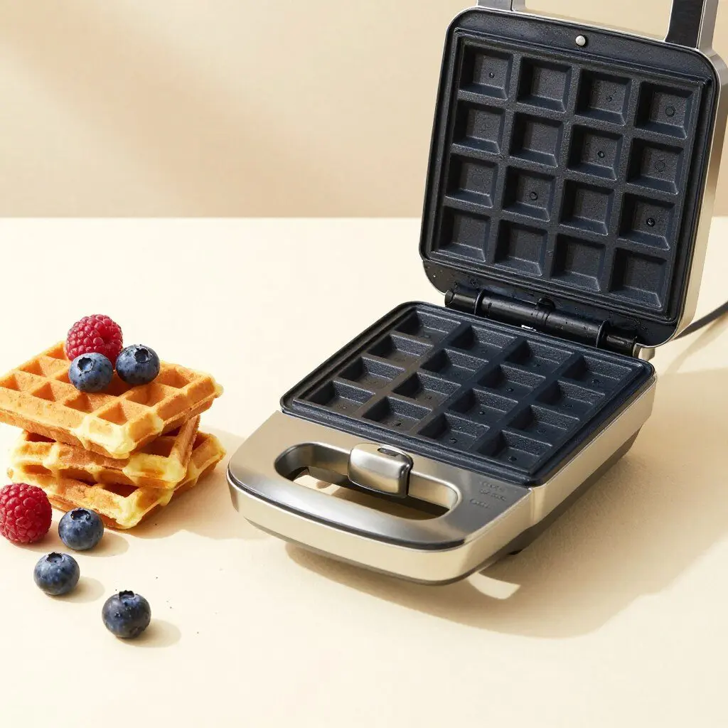 mini waffle maker with a small stack of waffles