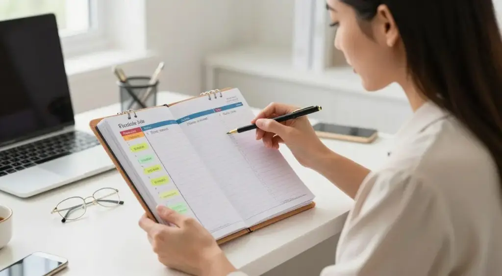 Busy mom comparing side hustle options and weekly time blocks