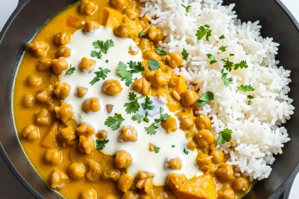 Chickpea and pumpkin curry in one pot