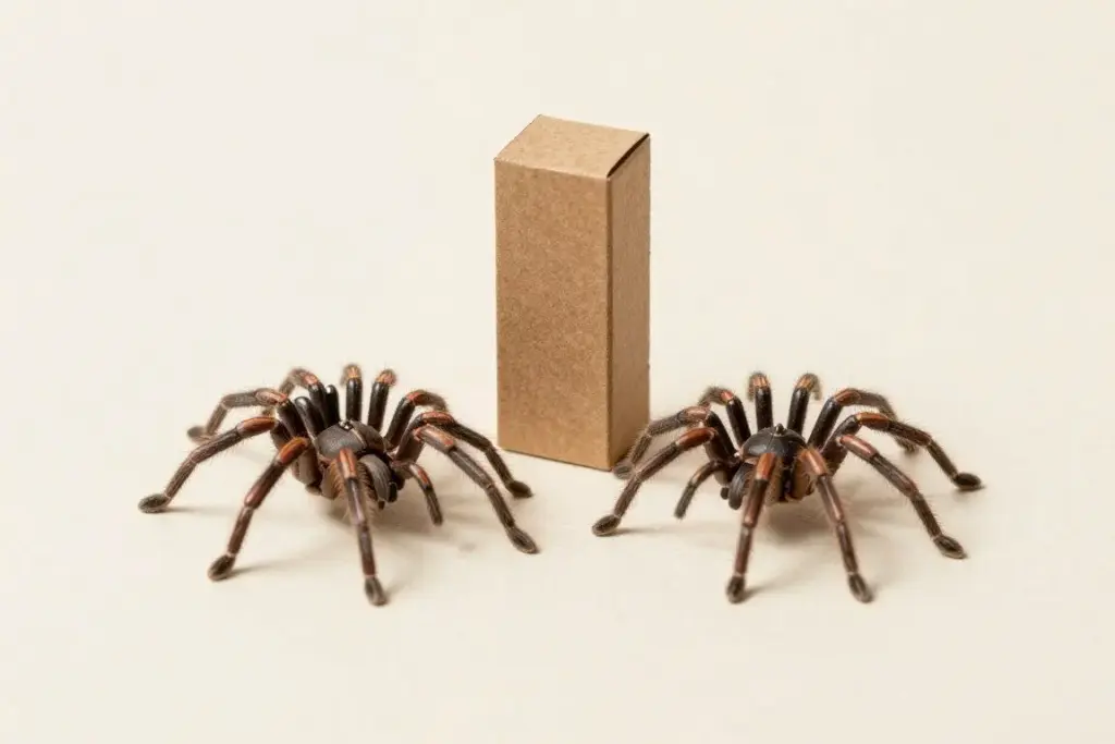 Group of small spiderlings made from cut cardboard tubes Group of small spiderlings made from cut cardboard tubes