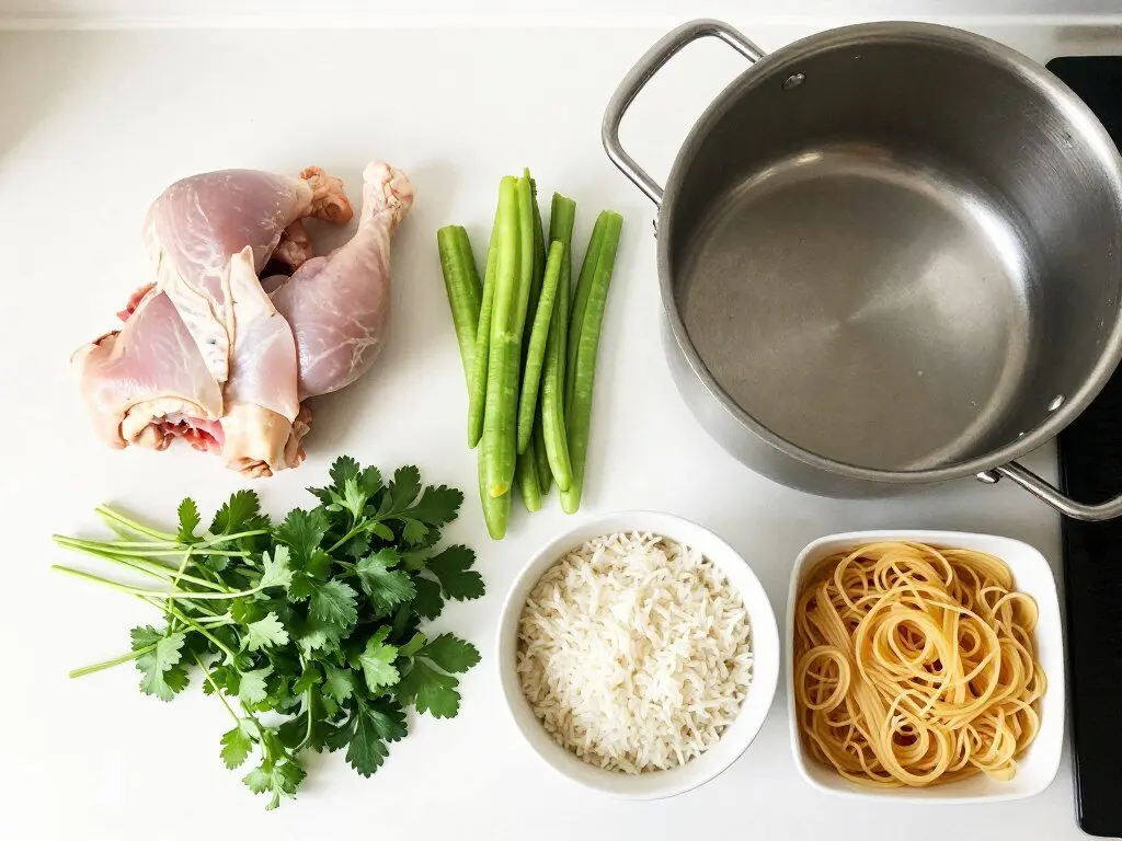 Ingredients prepared for a quick one pot meal