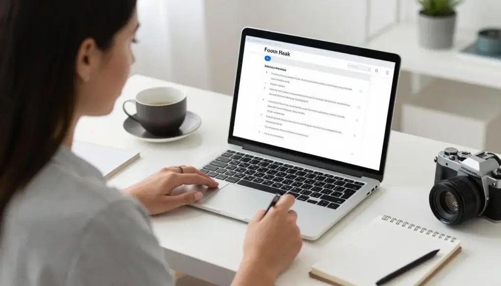 Mom creating honest affiliate marketing content at home