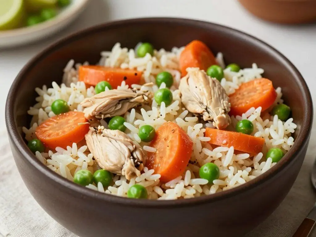 One-pot chicken and rice with peas and carrots One-pot chicken and rice with peas and carrots