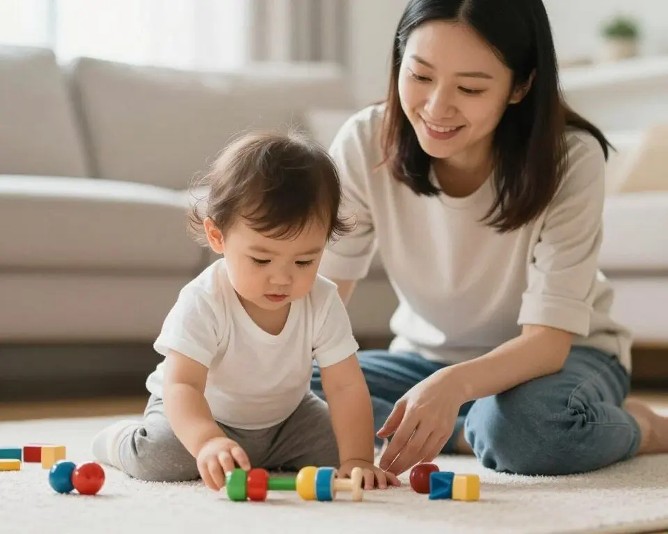 Parent reinforcing calm behavior after minor misbehavior