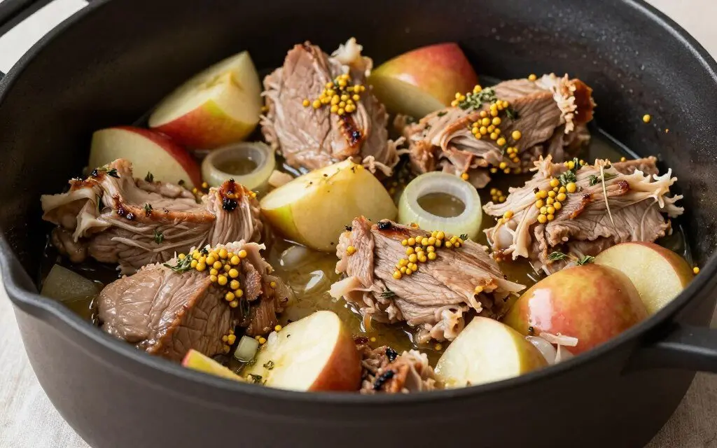 Pork and apple casserole in one pot
