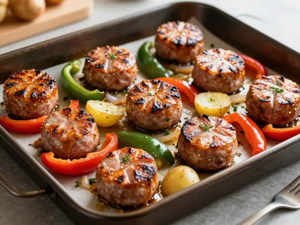 Sheet pan sausage peppers and potatoes