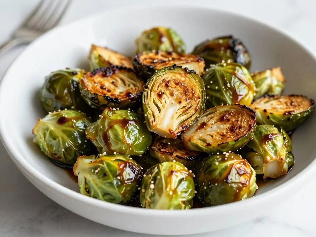 caramelized Brussels sprouts with balsamic glaze