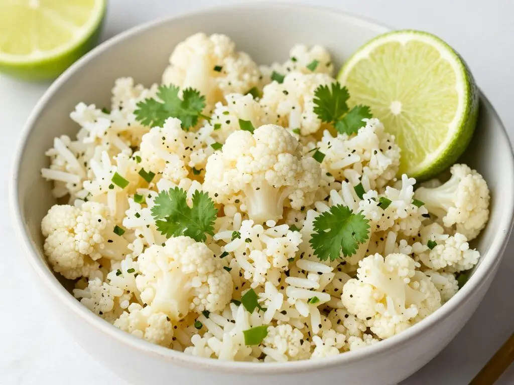cauliflower rice with cilantro and lime