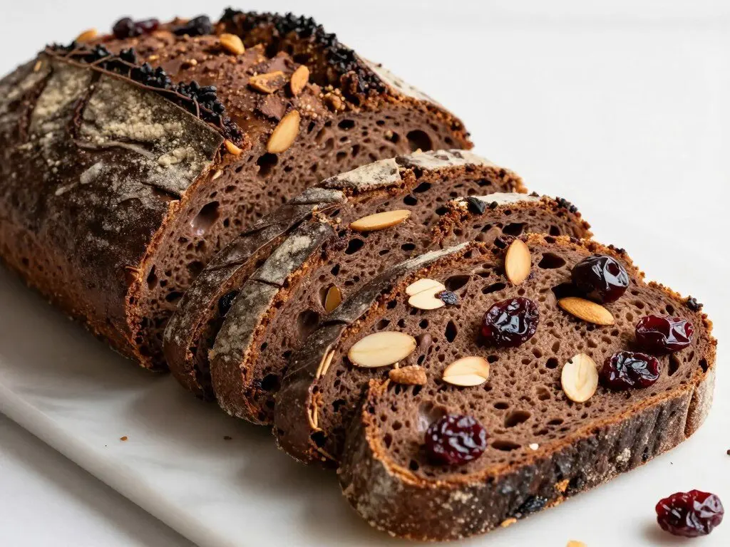 chocolate cherry almond sourdough bread