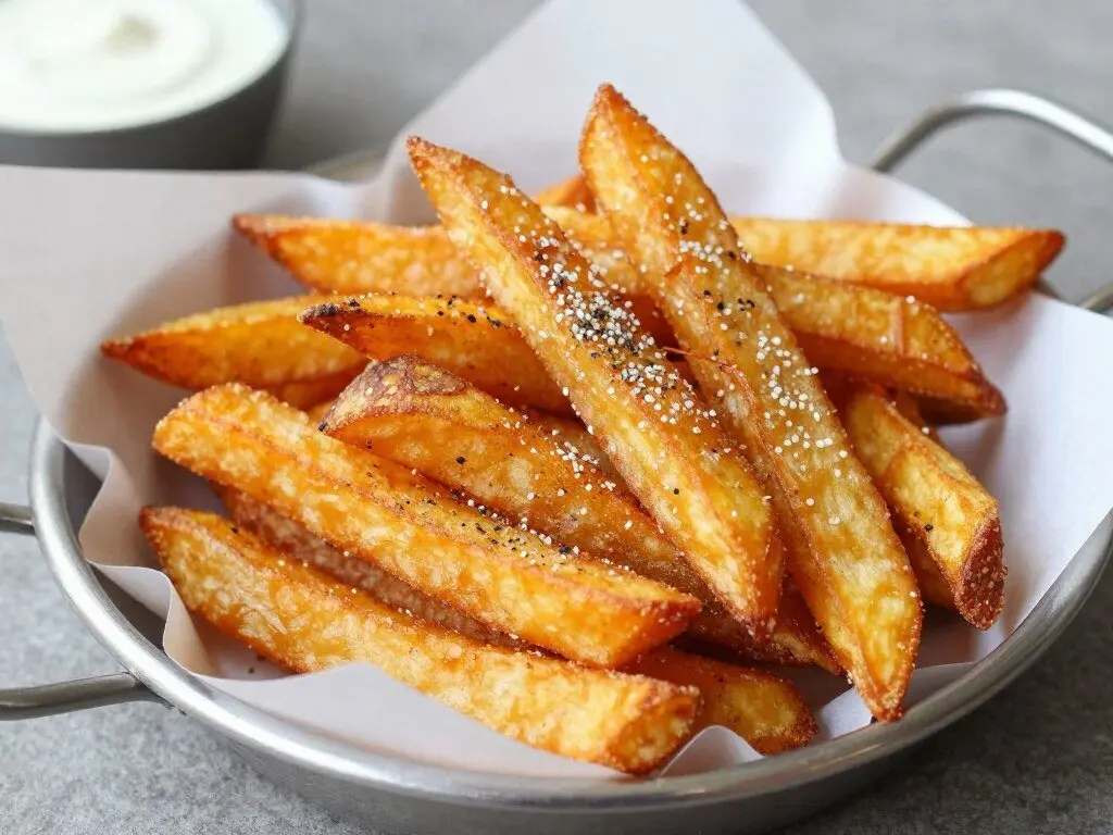 crispy sweet potato fries with seasoning