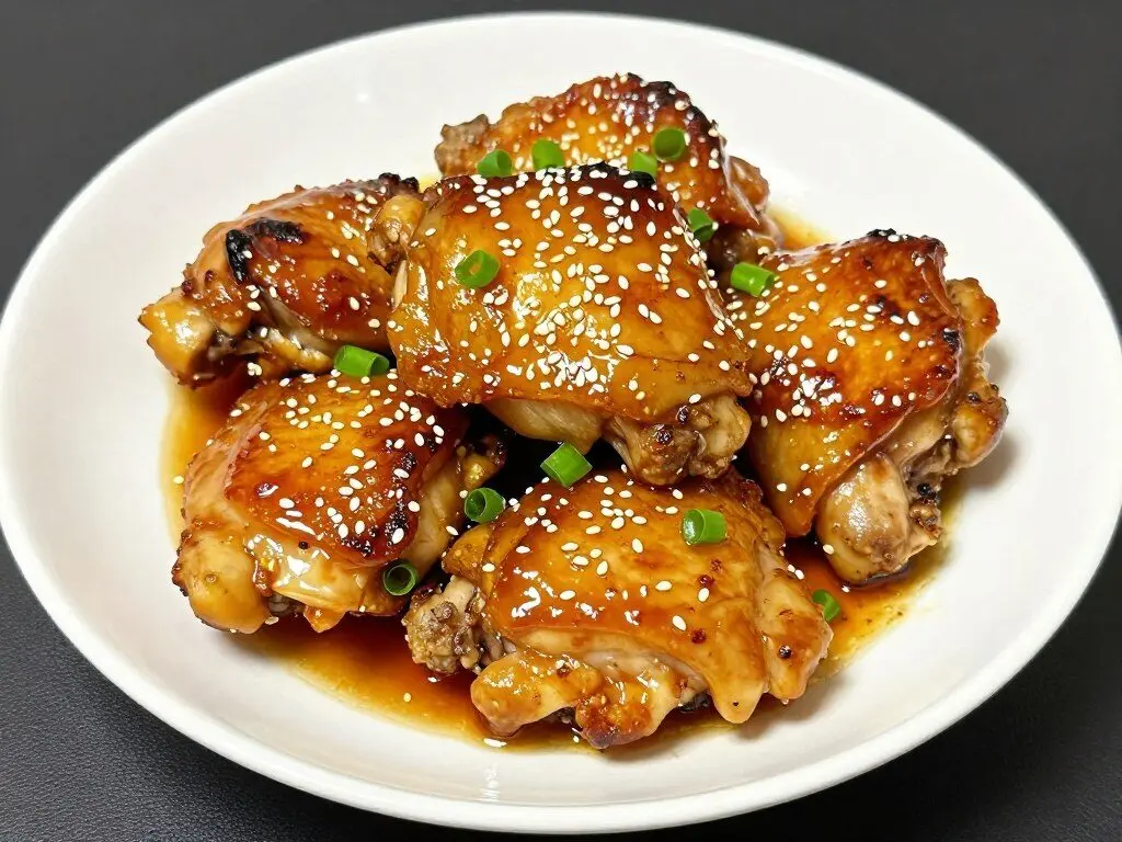 honey garlic chicken thighs with caramelized glaze