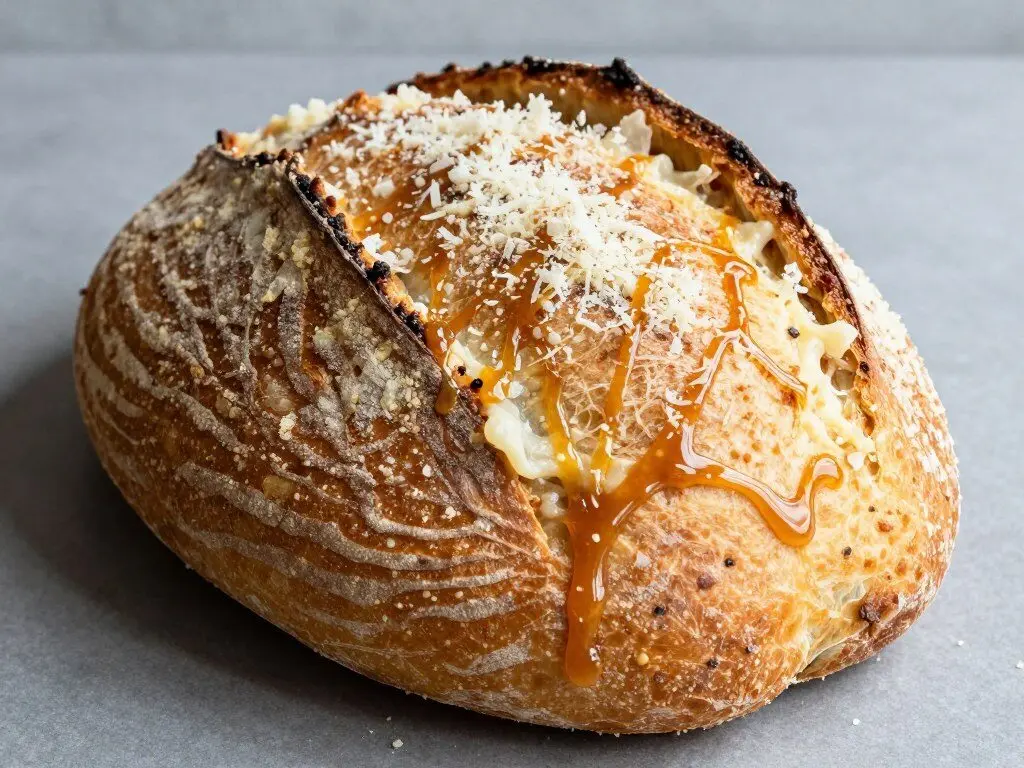 hot honey parmesan asiago sourdough bread