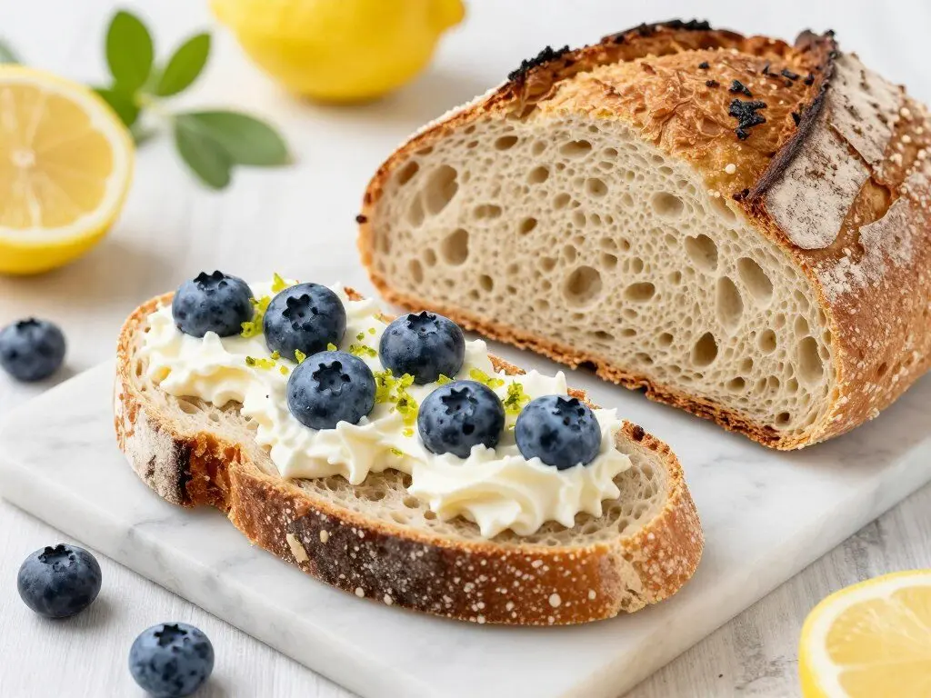 lemon blueberry cream cheese sourdough bread