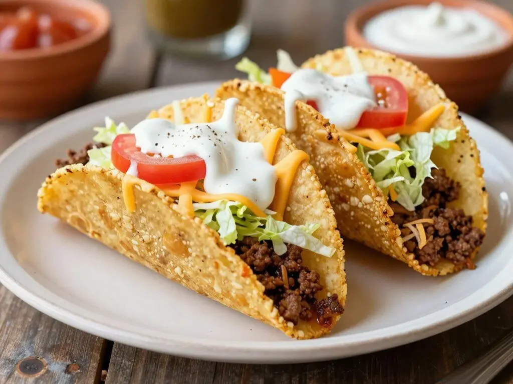 loaded beef tacos with fresh toppings