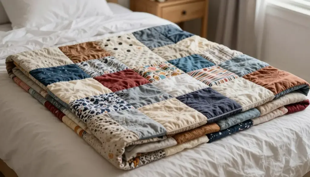memory blanket made from meaningful family clothing