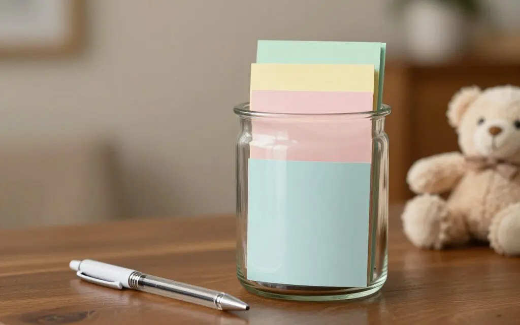 memory jar with blank cards for a growing family