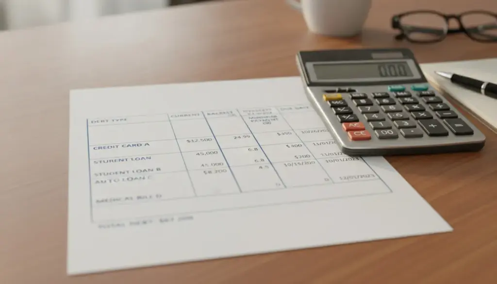 organizing debt balances interest rates and payments