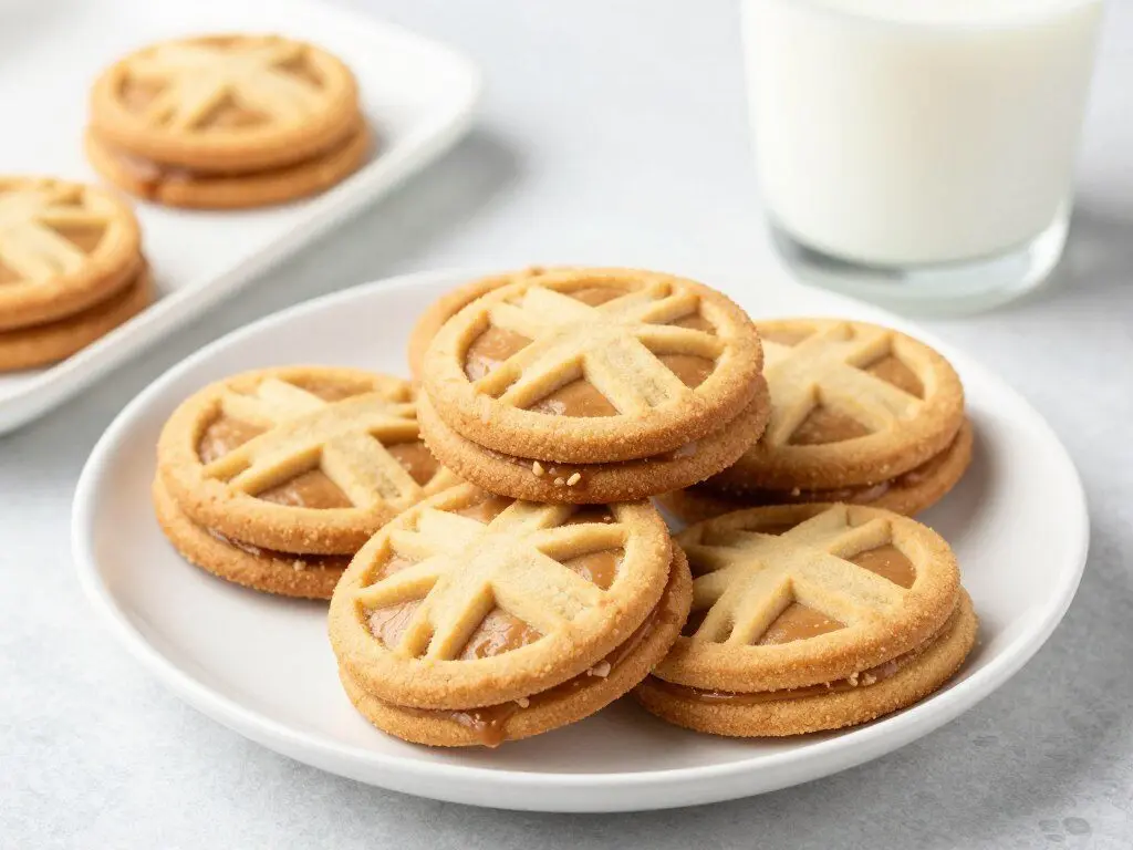 peanut butter cookies with fork pattern