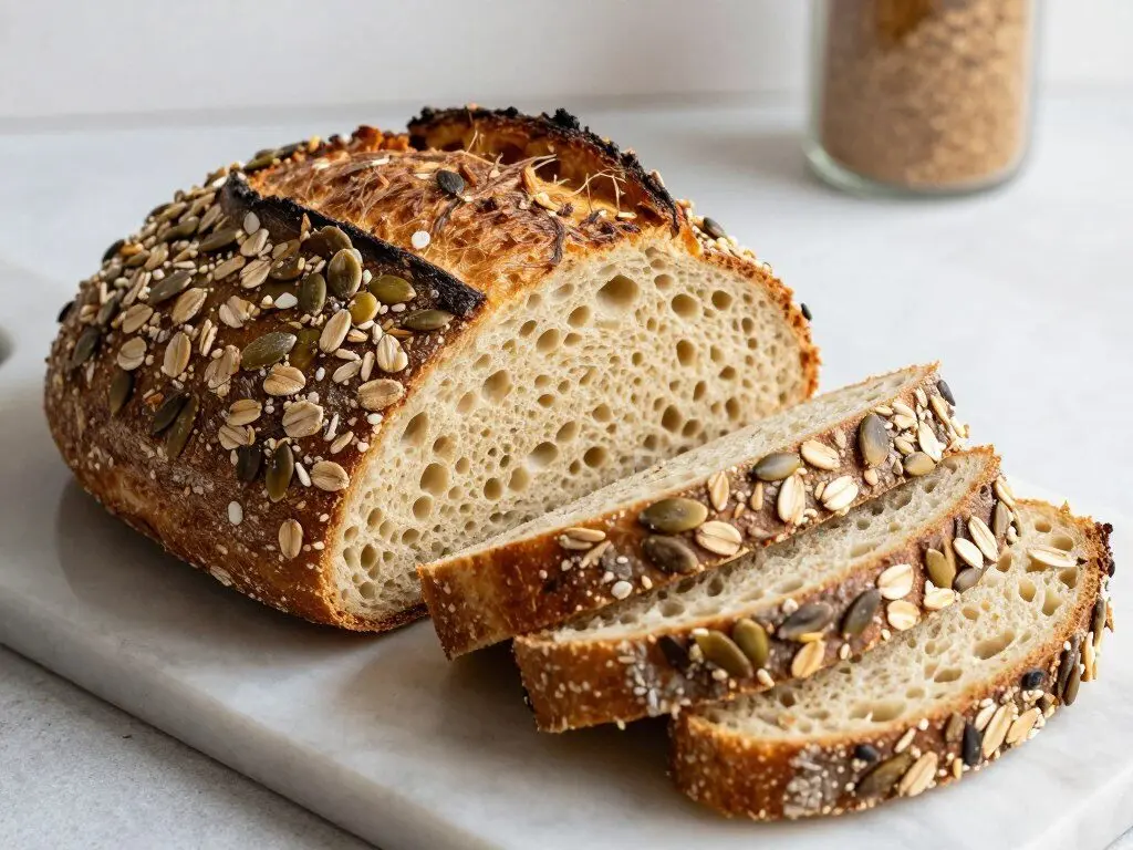 pumpkin seeds oats sourdough bread