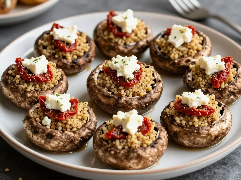 stuffed portobello mushrooms with quinoa and feta