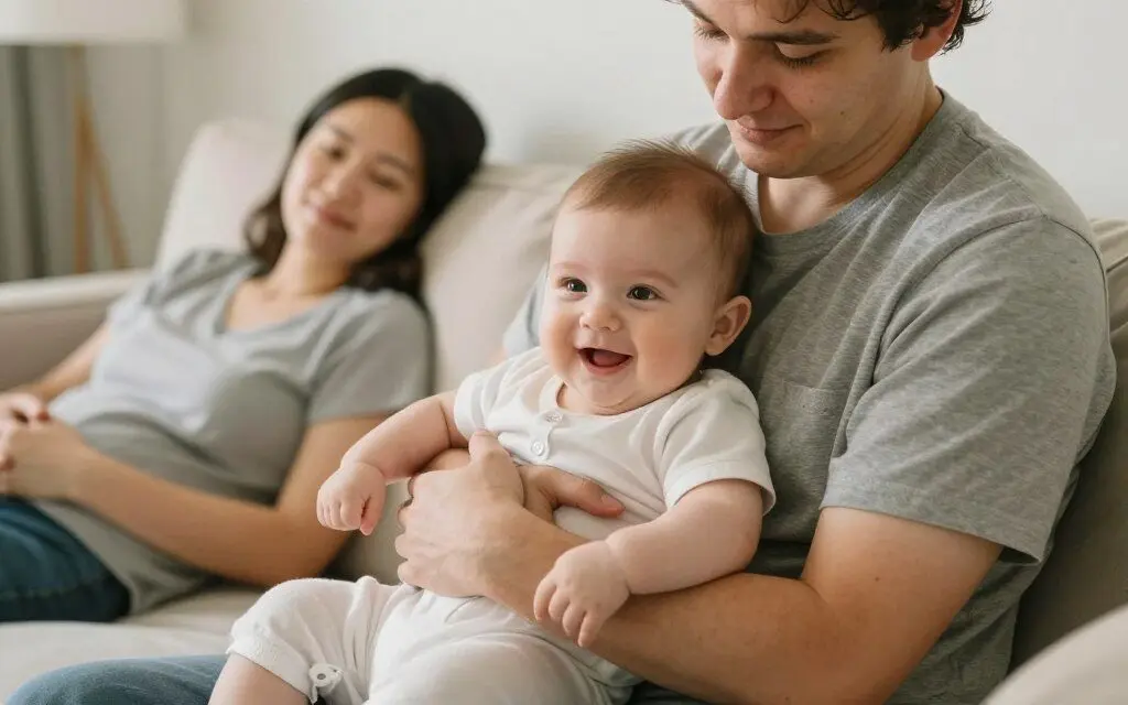 trusted family member holding a baby during a future babysitting visit
