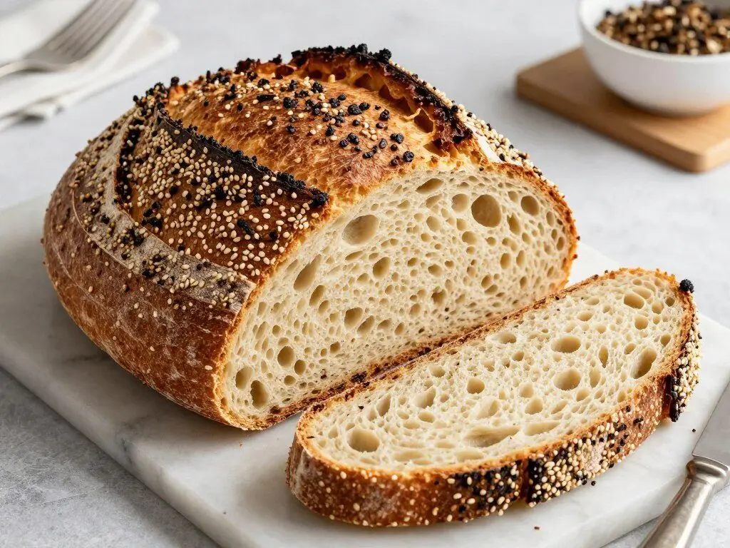 zaatar sesame seeds sourdough bread